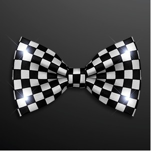 Black & White Light Up Checker Bow Tie - BLANK